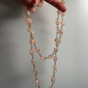 Rare pink quartz vintage necklace